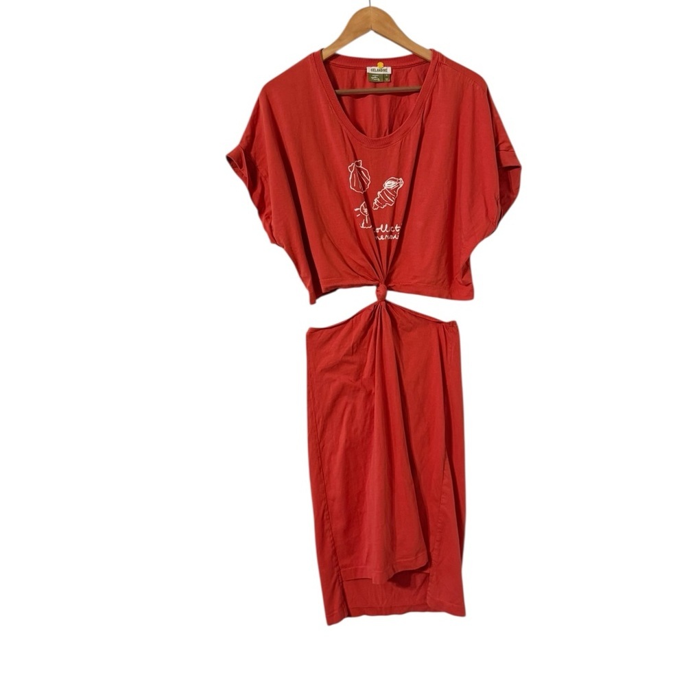 ANTHROPOLOGIE Celandine Agathe Marty Cut Out Twist T-shirt Dress - Picture 2 of 5